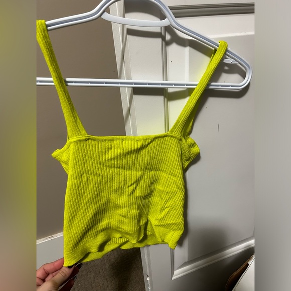 Bright Yellow/Green Knit Tank Top Garage - Picture 3 of 4